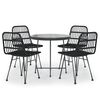 vidaXL Set mobilier de grădină, 5 piese, negru, poliratan