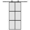 vidaXL Ușă glisantă cu set feronerie neagră 90x205cm sticlă securizată