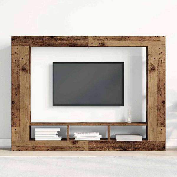 vidaXL Cabinet TV Pe perete Lemn vechi 152 x 22 x 113 cm Lemn compozit