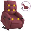 vidaXL Fotoliu de masaj electric rabatabil cu ridicare roșu vin textil