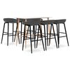 vidaXL Set mobilier de bar, 7 piese, alb și gri