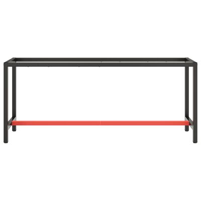 vidaXL Cadru banc de lucru, negru mat/roșu mat, 190x50x79 cm, metal