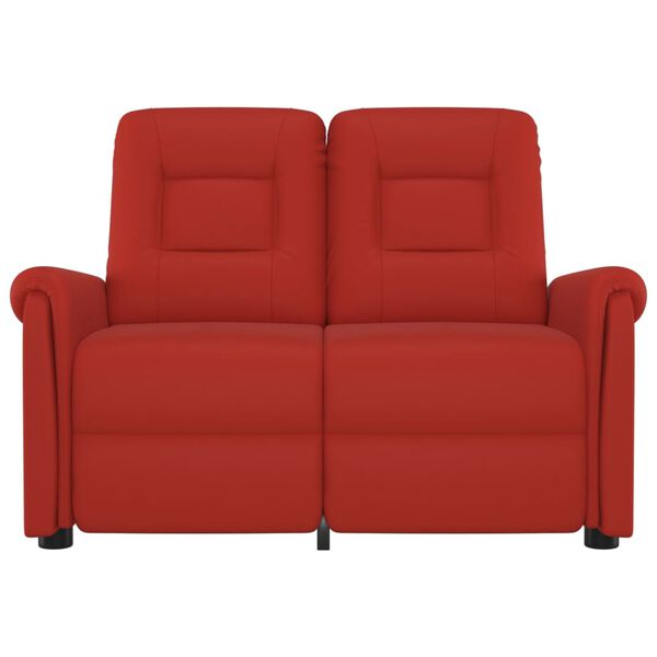 vidaXL Fotoliu de masaj rabatabil 2 locuri, roșu vin, piele ecologică