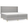 vidaXL Pat box spring cu saltea, gri deschis, 200x200 cm, textil