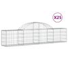 vidaXL Coșuri gabion arcuite 25 buc, 200x30x40/60 cm, fier galvanizat