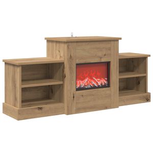 vidaXL Șemineu electric Stejar Artizanal 110 x 30 x 50 cm