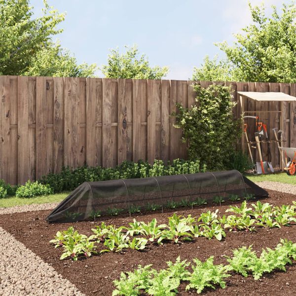 vidaXL Tunel de plasă, negru, 300x50x48,5 cm, oțel și polietilenă