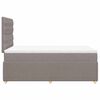 vidaXL Pat box spring cu saltea, gri taupe, 120x200 cm, textil