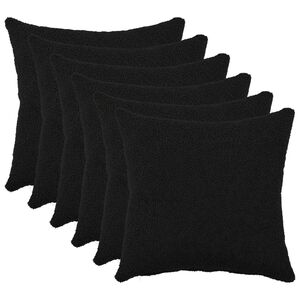 vidaXL Husă pentru pernă 6 pcs HEERLEN Negru 30 x 30 cm Boucl&eacute;