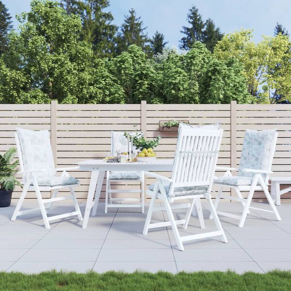 vidaXL Perne scaun spătar &icirc;nalt model frunze 4 buc. 120x50x7 cm textil