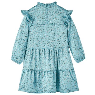 Rochie pentru copii cu mâneci lungi, albastru, 92