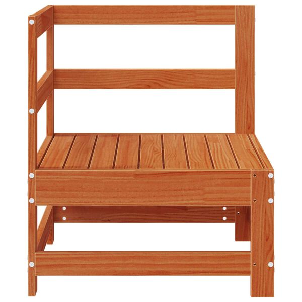 vidaXL Sofa de colț pentru grădină Lemn masiv de pin Maro Ceară
