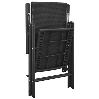 vidaXL Set mobilier de exterior cu perne, 5 piese, negru, aluminiu