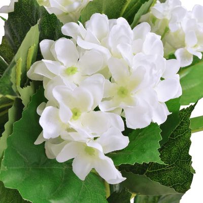 vidaXL Plantă artificială Hydrangea cu ghiveci, 60 cm, alb
