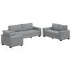 vidaXL Set de canapele cu perne, 3 piese, gri deschis, textil