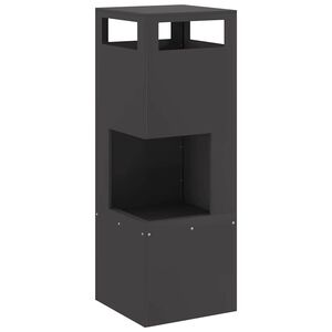 vidaXL Bol de foc Negru 35 x 35 x 100 cm Oțel rezistent de intemperii