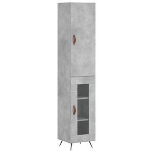 vidaXL Dulap &icirc;nalt, gri beton, 34,5x34x180 cm, lemn prelucrat