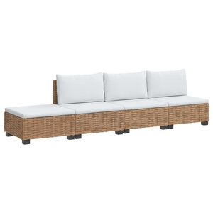 vidaXL 4 buc. Set de lounge din ratan cu perne GENDT Ratan Natural