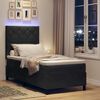vidaXL Pat cu arc LED cu saltea cu headboard Negru 90 x 190 cm Catifea