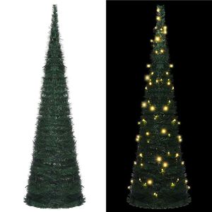 vidaXL Brad șnur de Crăciun artificial pop-up pre-iluminat verde 210cm