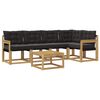 vidaXL Set de canapele de exterior 6 buc. Alb și negru