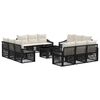 vidaXL Set de canapele pentru grădină 13 buc. Negru și Alb crem