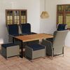 vidaXL Set mobilier de grădină, 7 piese, maro