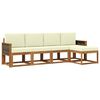 vidaXL Set de canapele de exterior 5 buc. Natural și Crem Poliester