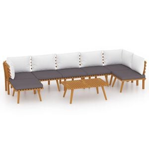 vidaXL Set mobilier de grădină cu perne, 8 piese, lemn masiv acacia