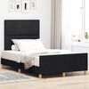 vidaXL Cadru de pat cu headboard Negru 120 x 200 cm țesătură