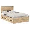 vidaXL Cadru de pat Stejar Sonoma 135 x 190 cm Lemn Ingineresc