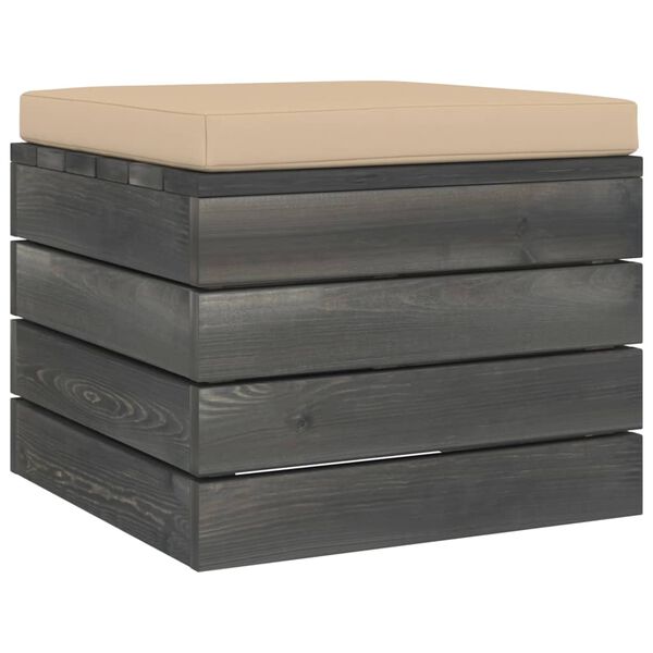 vidaXL Set mobilier grădină paleți cu perne, 11 piese, lemn masiv pin