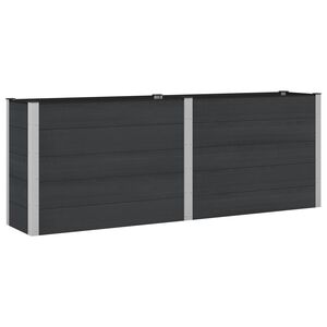 vidaXL Strat &icirc;nălțat de grădină Negru 250 x 50 x 91 cm alu.