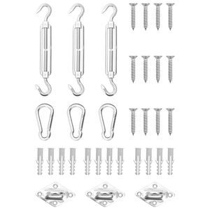vidaXL Set de accesorii parasolar, 9 piese, oțel inoxidabil