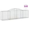 vidaXL Coșuri gabion arcuite 20 buc, 300x50x80/100 cm, fier galvanizat