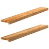 vidaXL Pervaz 2 buc lemn masiv de maro deschis 110x15x2 cm