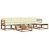 vidaXL Set de canapele de exterior cu pernă 6 pcs Natural și Crem