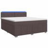 vidaXL Pat boxspring cu saltea Maro &icirc;nchis 180 x 200 cm Țesătură