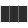 vidaXL Paravan de cameră cu 6 panouri, negru, 300x200 cm, textil
