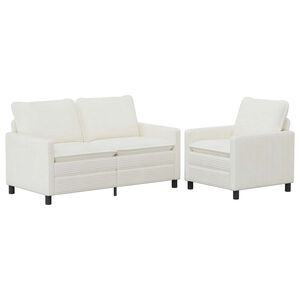 vidaXL Set de canapea 2 buc. Crem Poliester