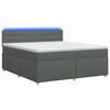 vidaXL Pat boxspring cu saltea Gri &icirc;nchis 160 x 200 cm Țesătură