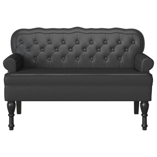 vidaXL Bancă Chesterfield Negru 119.5 x 64.5 x 75 cm Piele artificială
