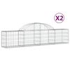 vidaXL Coșuri gabion arcuite 2 buc, 200x30x40/60 cm, fier galvanizat