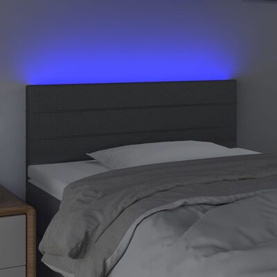 vidaXL Tăblie de pat cu LED, gri închis, 80x5x78/88 cm, textil