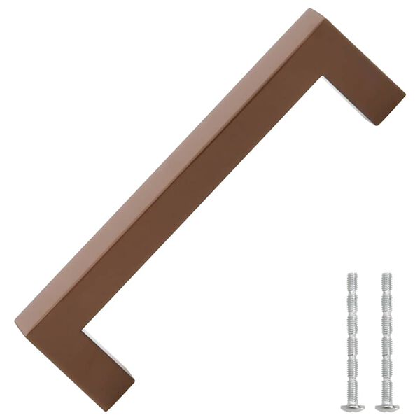 vidaXL M&acirc;nere de dulap, 10 buc., bronz, 128 mm, oțel inoxidabil