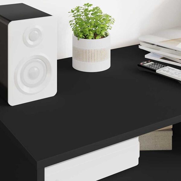 vidaXL Cabinet TV cu sertar Negru 100 x 48 x 43 cm Lemn compozit