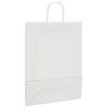 vidaXL Pungi de h&acirc;rtie 250 buc cu m&acirc;nere albe 32x12x42 cm
