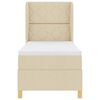vidaXL Pat cu saltea cu arcuri Gri &icirc;nchis 90x190 cm Crem 80 x 200 cm