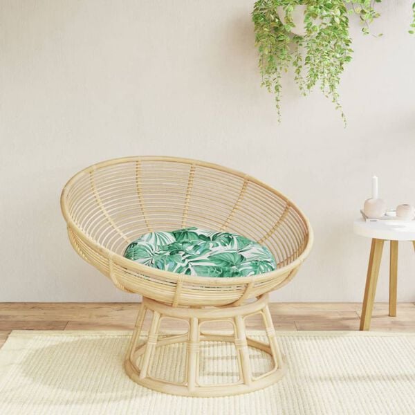 vidaXL Pernă rotundă, model frunze, &Oslash; 60 x 11 cm, țesătură Oxford