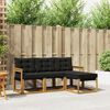 vidaXL Set de canapele de exterior cu pernă 4 pcs Natural și Negru